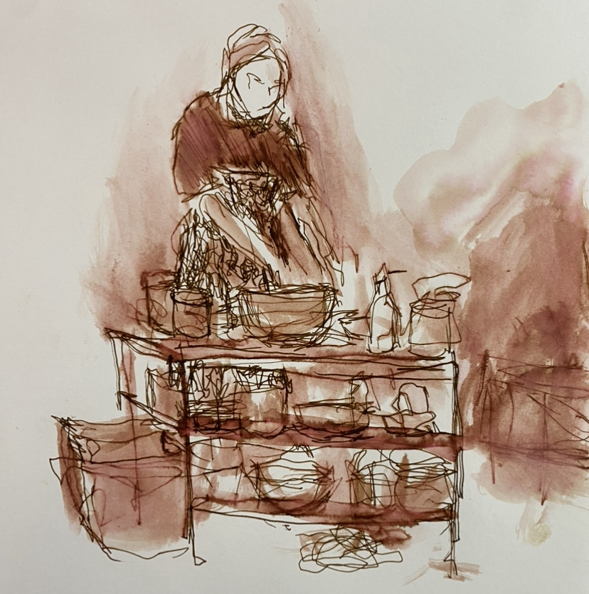 disegno eseguito dal vivo da Renzo Francabandera